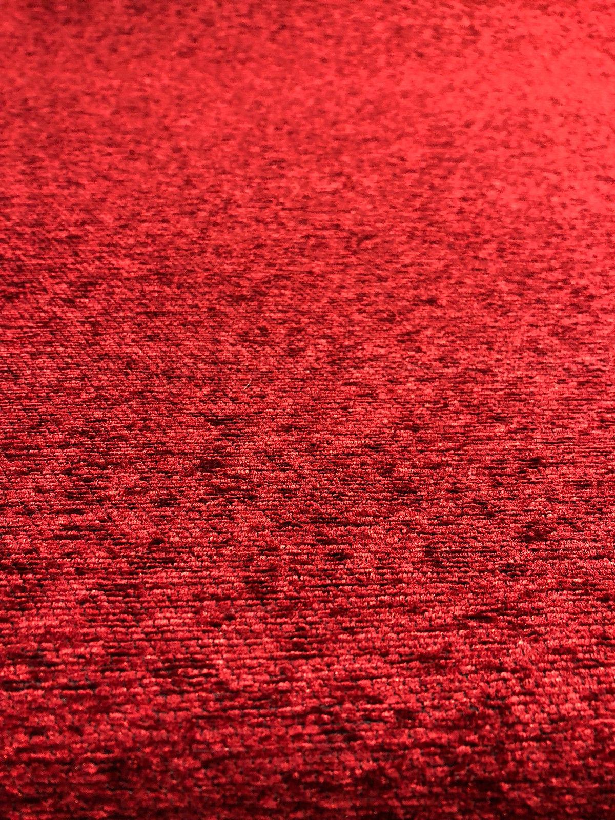 Ruby Red Chenille Upholstery fabric By The Yard chair couch pillow