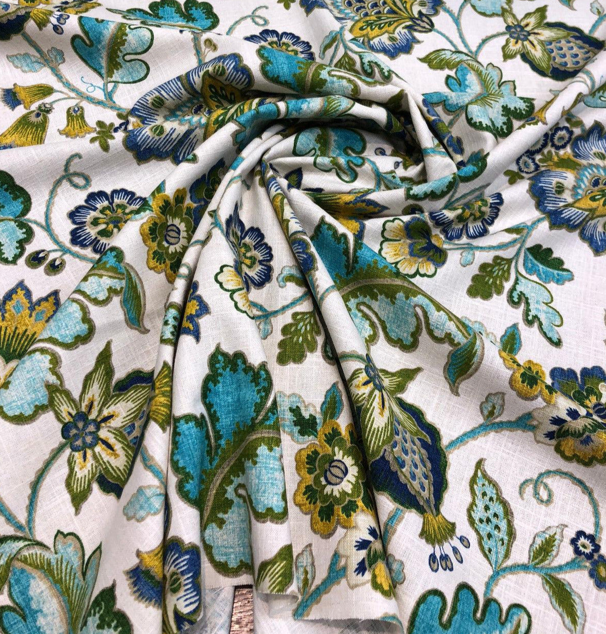 Anu Cliffside Linen Rayon Mill Creek Swavelle Jacobean Floral Fabric B ...