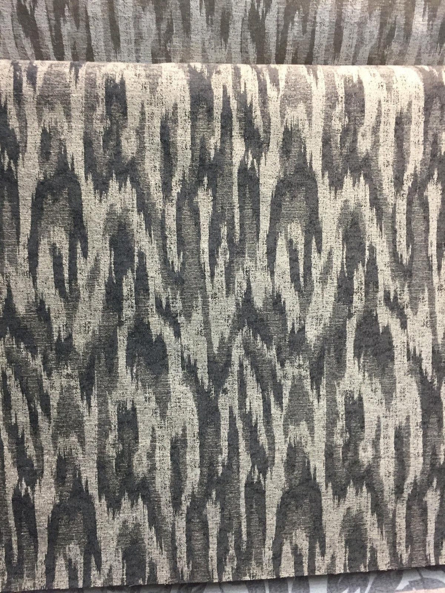 MODERN ALYSSA PEWTER IKAT CHENILLE fabric by the yard Multipurpose ...