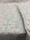 P Kaufmann Bottega Linen Gray Blue curvy Lines Upholstery Fabric by the yard