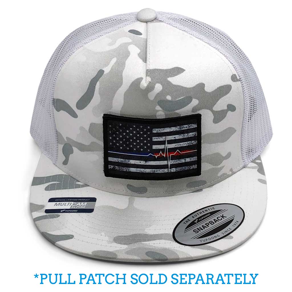 Classic - - Pull by and Trucker Black Bill Hat - MULTICAM® Flat SNAPBACK Camo Patch