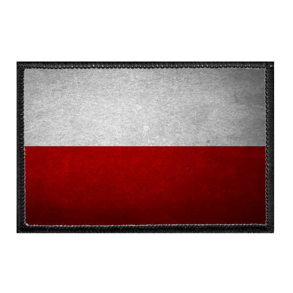 Poland Flag Removable and - Black Patch White 