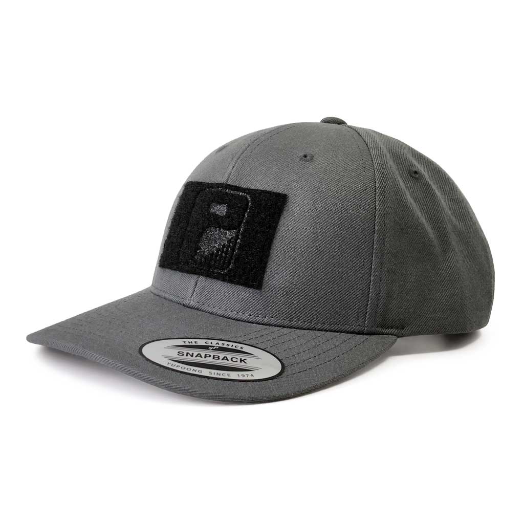 Premium Curved Visor Pull Patch Hat By Flexfit - Grey