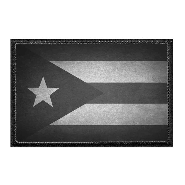 Tactical USA Flag Patch with Detachable Backing - Black & White