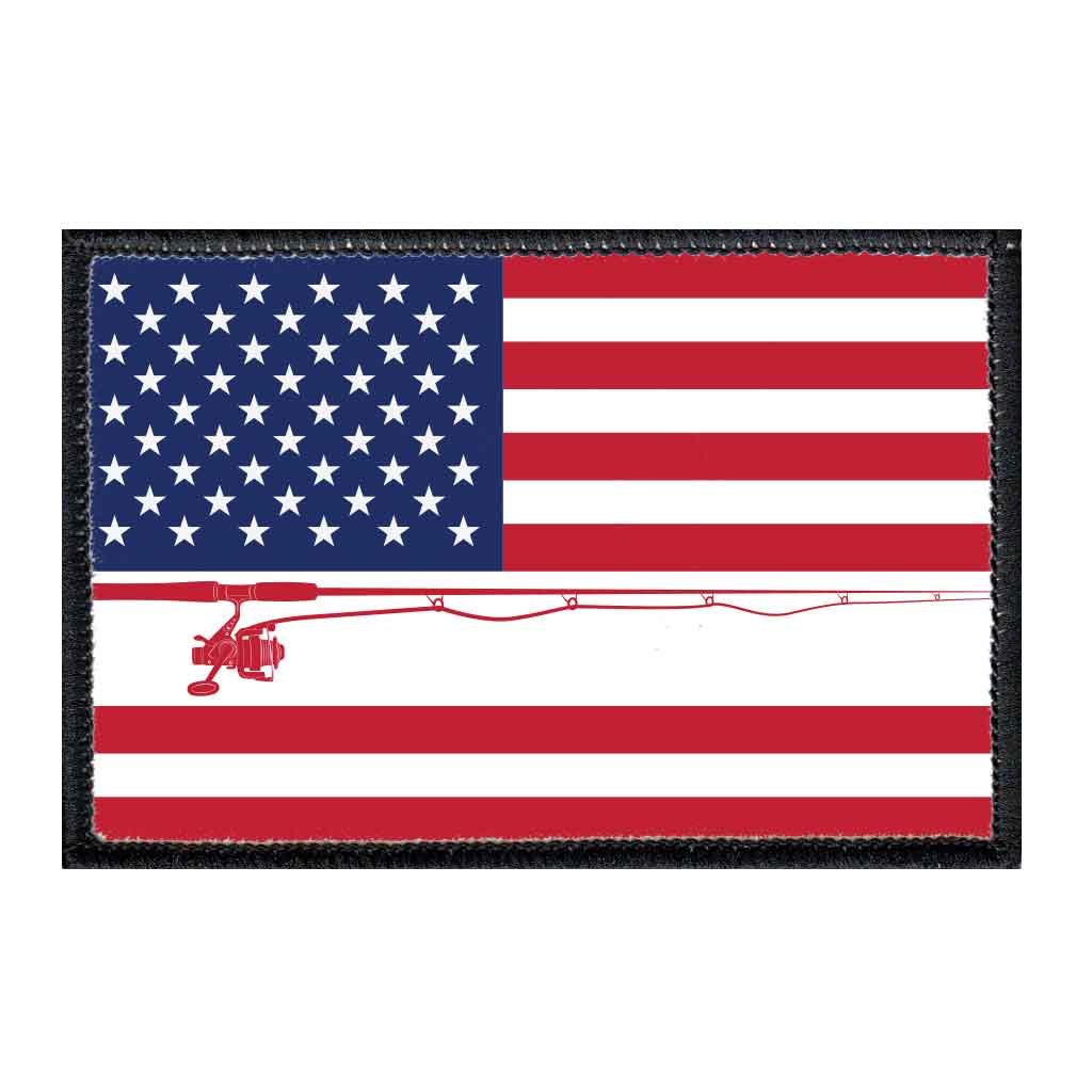 Fish Hook American Flag Fishing Embroidered Kuwait