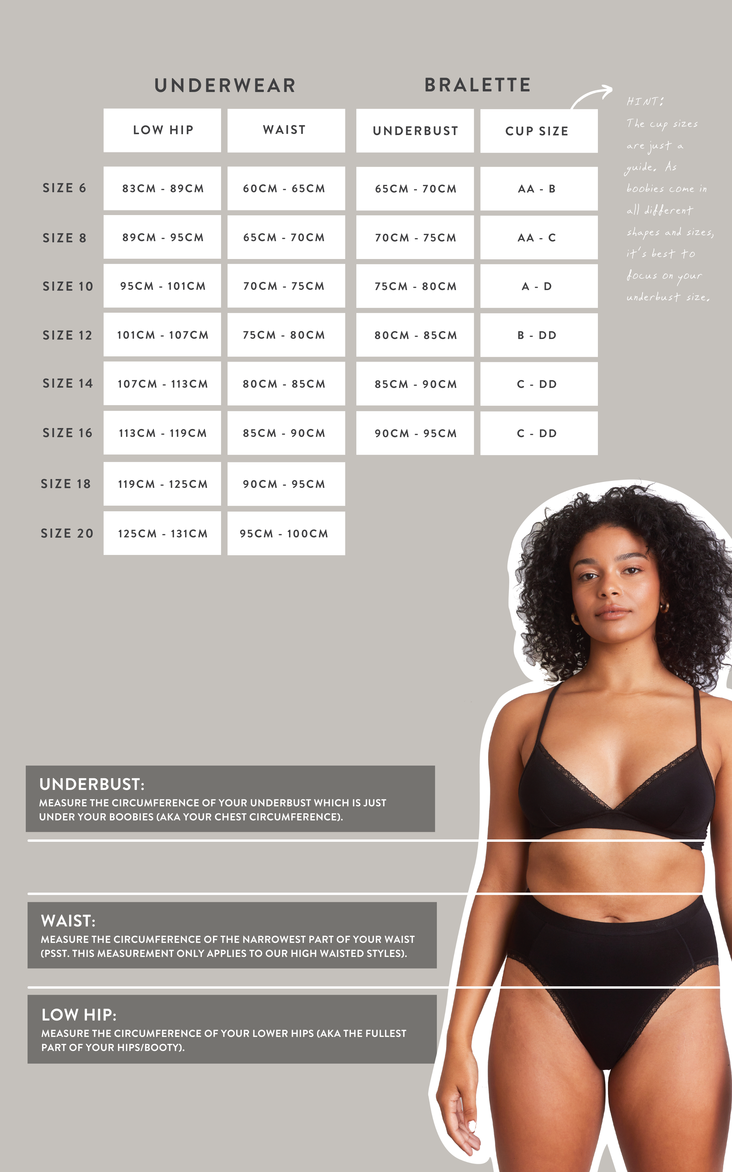 Size Guide – Vee Underwear