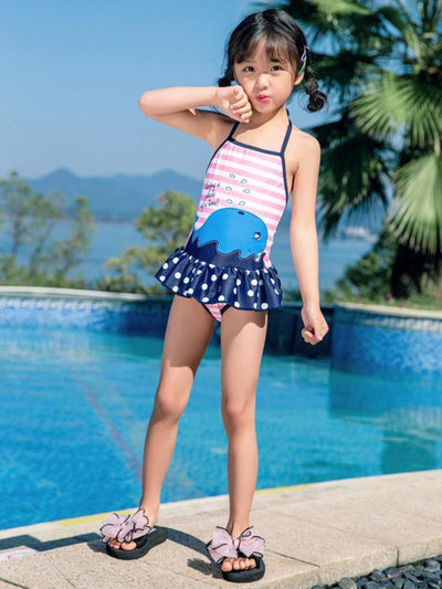 AONIHUA Stripes Dress One Piece Swimwear - rrdeye