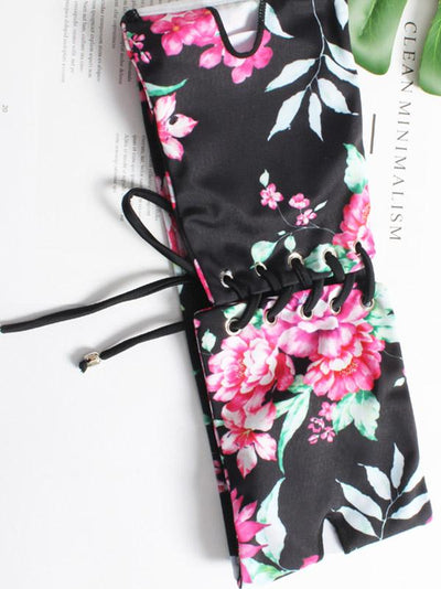 Floral Printed Bandage Bikinis Swimwear