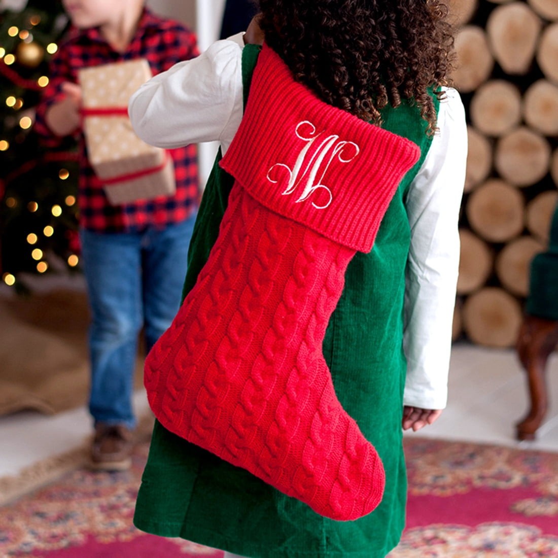 Monogrammed Knit Stocking Tressa Gifts