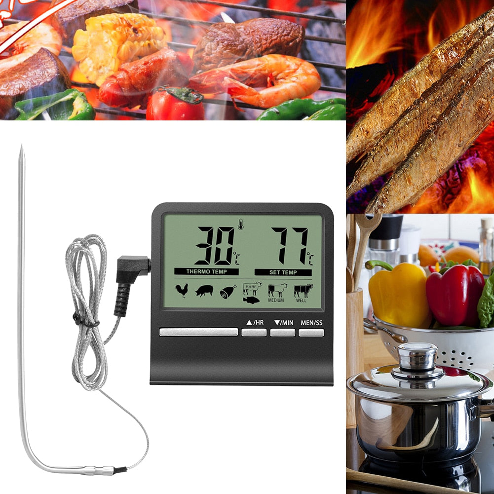 EAAGD Wireless Digital Meat Thermometer - Remote BBQ Kitchen Cooking  Thermometer for Oven Grill Smoker with Timer