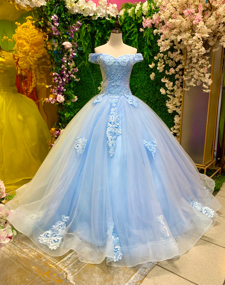 ALQUILER | Vestido Para Quinceañeras Estilo Cenicienta Hombros Descubi – Mi  Boutique Panamá