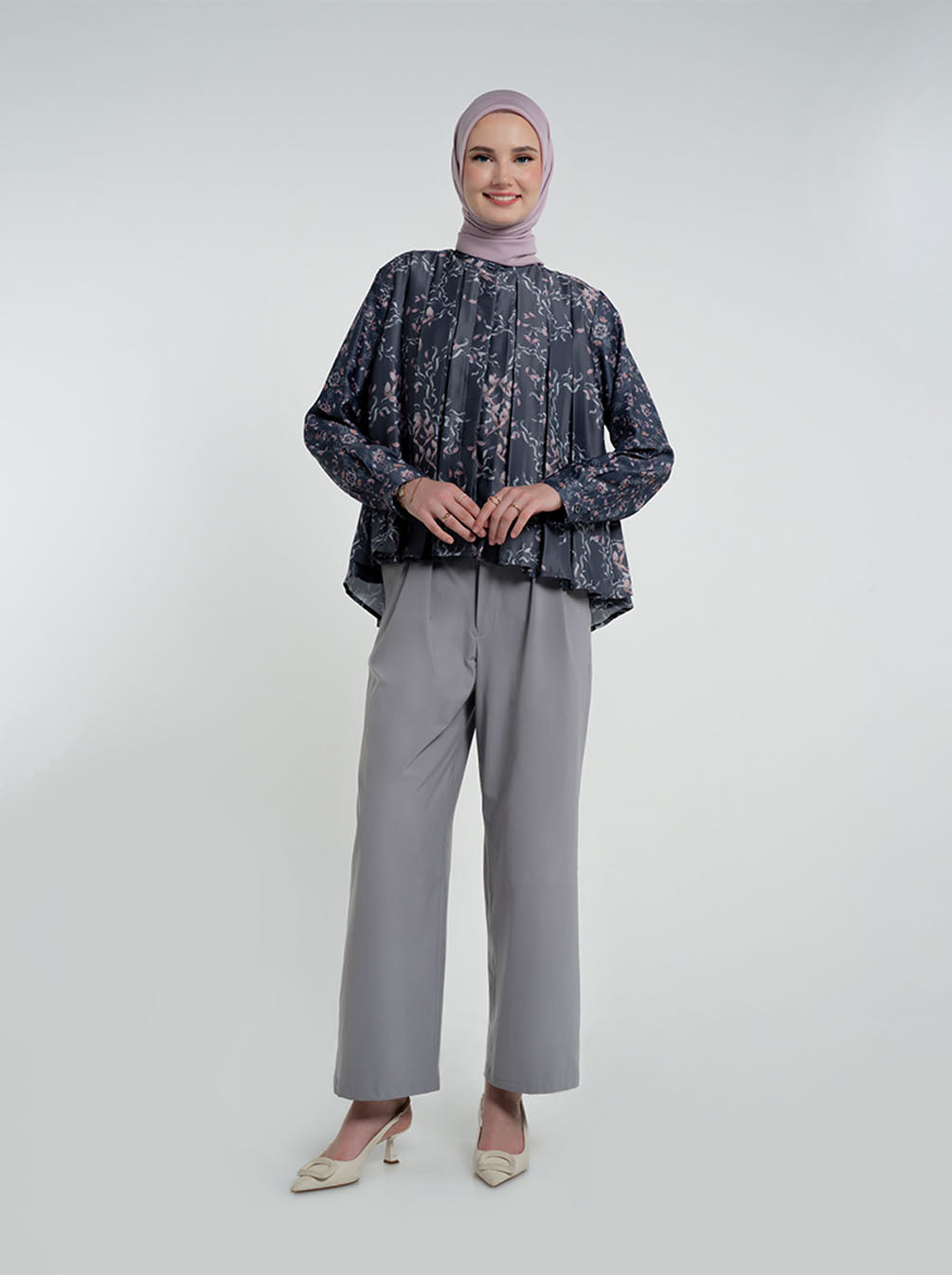 MIMOSA PLEATED TOP STONE BLUE