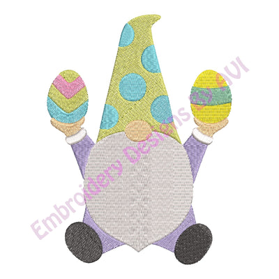 Gnome Easter Egg Machine Embroidery Designs 4x4 & 5x7 Instant Download Sale