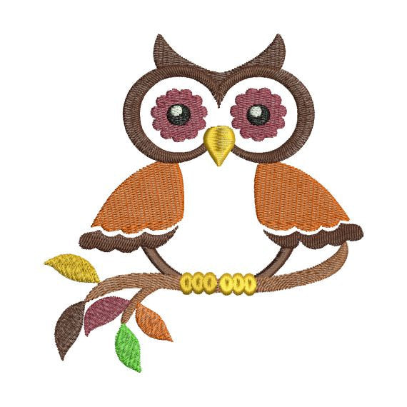 Download Owl On Branch Ii Fall Autumn Thanksgiving Colors Machine Embroidery De Embroidery Designs By Avi