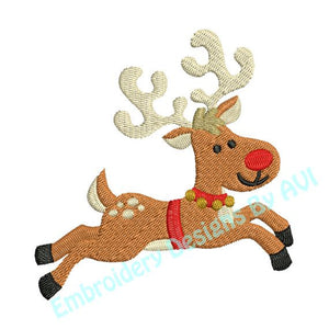 flying christmas reindeer cartoon