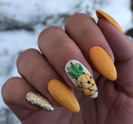 pineapple nail art