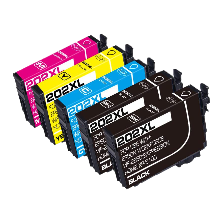 5 Pack Re-manufactured Epson 202XL (T202XL, 202) Ink