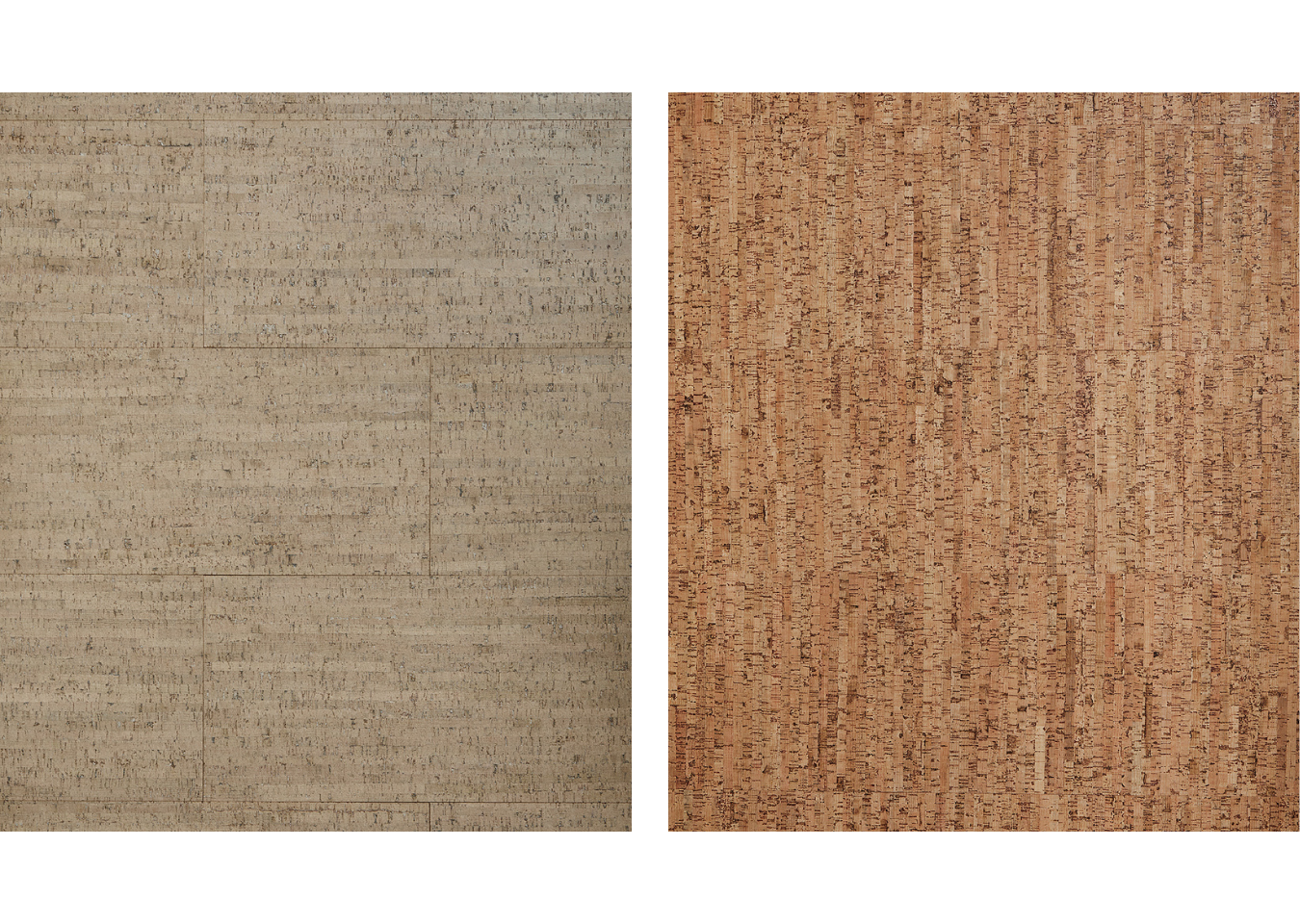 Porto beige close up on the left and Evora Natural on the right