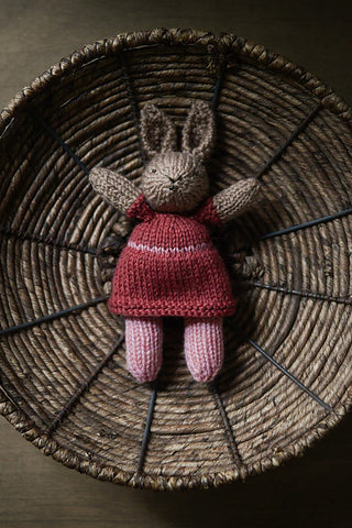 knitted bunny rabbit in a dress