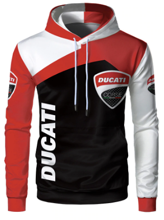 Ducati corse red motorbike motorcycle hoodie hooded top jacket all ...