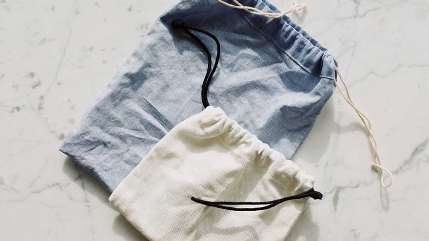 blue,cotton,pouch,white,drawstring,pouch