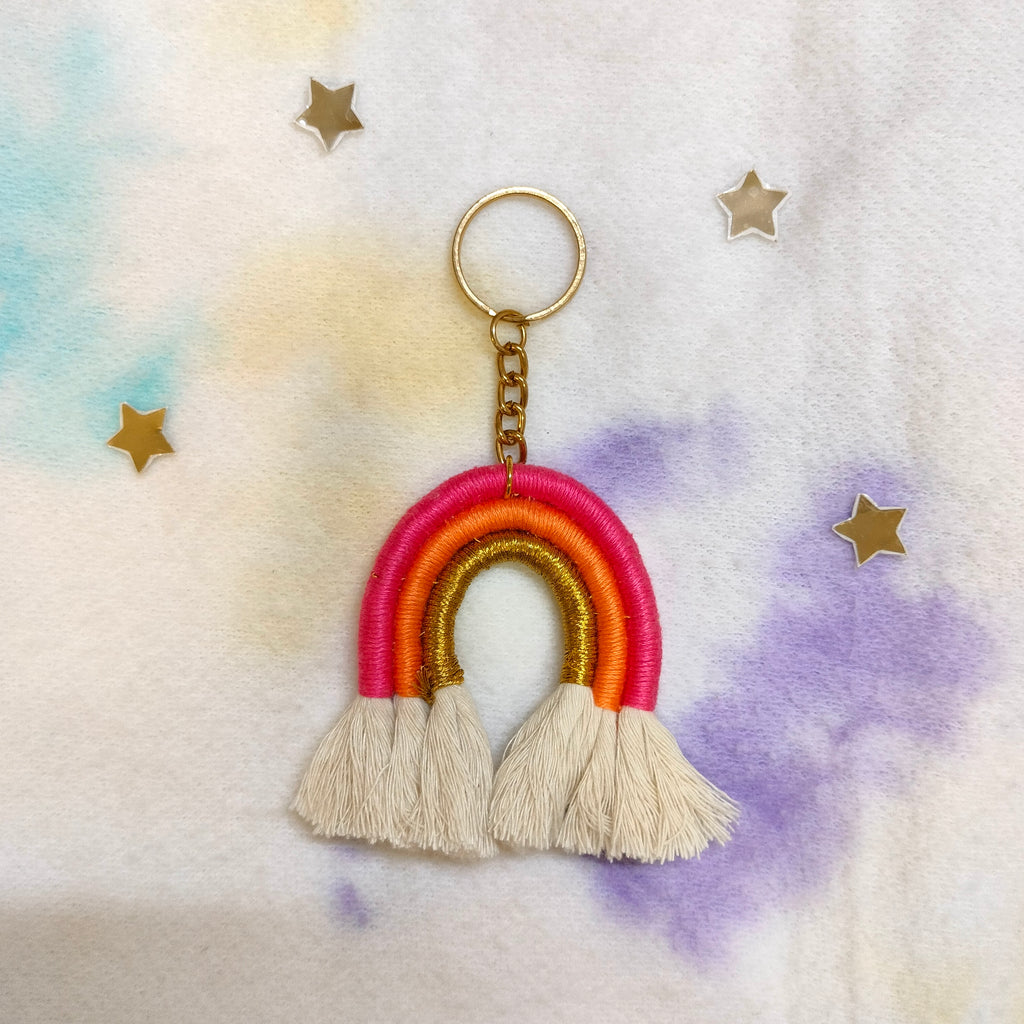 Macramé Rainbow Keychain
