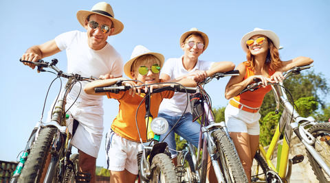 family biking activity idea during fall season