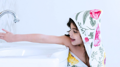 a girl child after a bath