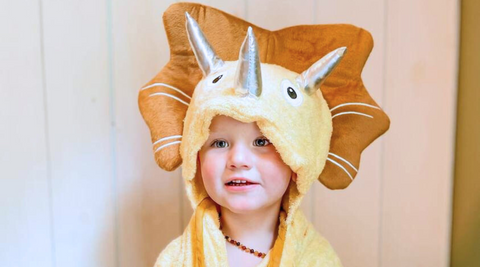 kloud bambu yellow dinosaur bamboo hooded towel as halloween costume