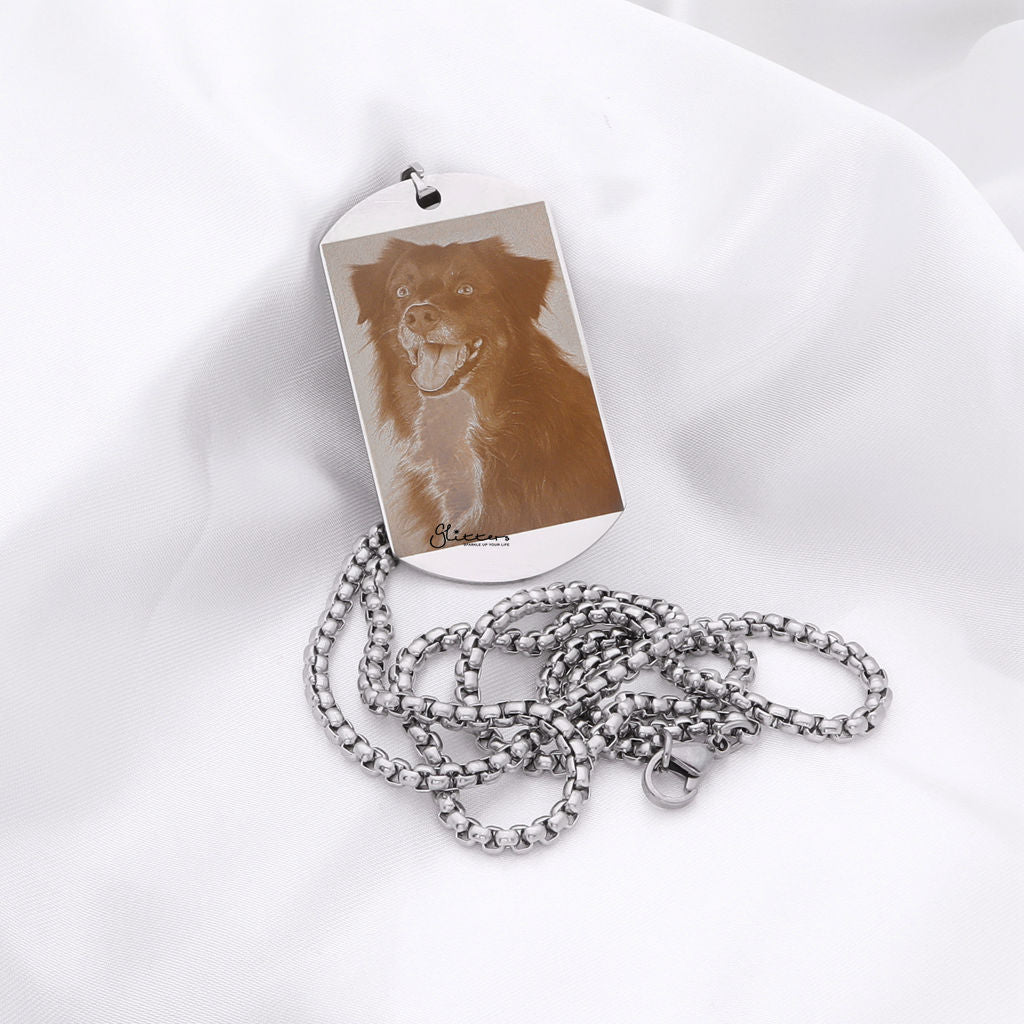 Men's Stainless Steel Dog Tag Necklace w/ Extension - Engravable - Sandy  Steven Engravers