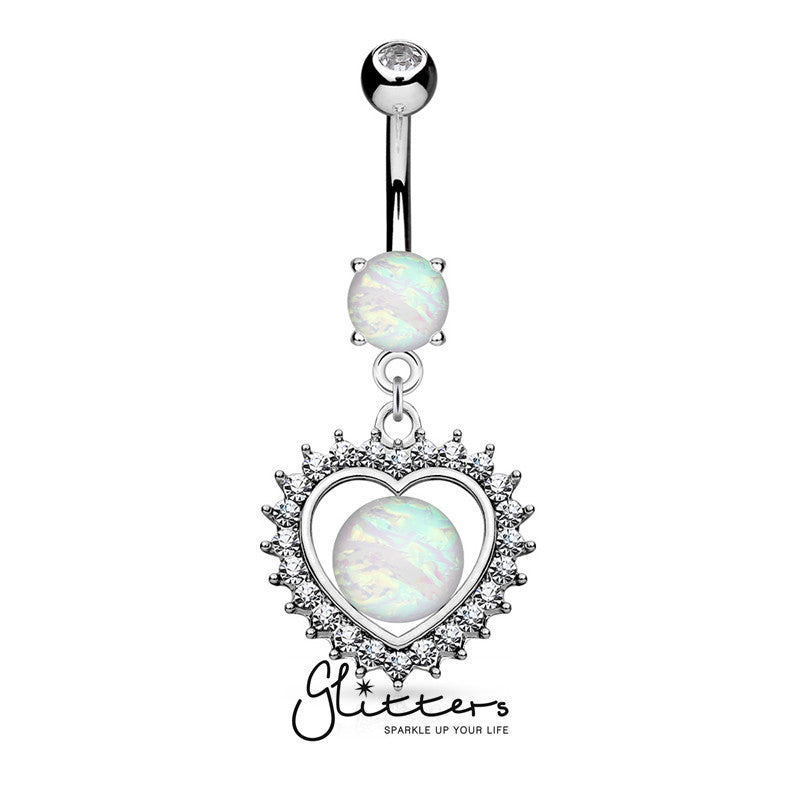 Opal Glitter Set Tear Drop Belly Ring | Body Piercing | Glitters