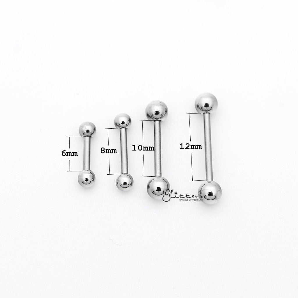 16GA Surgical Steel Straight Basic Barbells with Balls|Glitters.co.nz