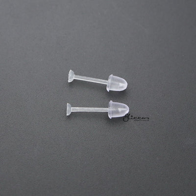 Clear Invisible Earrings Retainer | Light Flat Top Ear Piercing