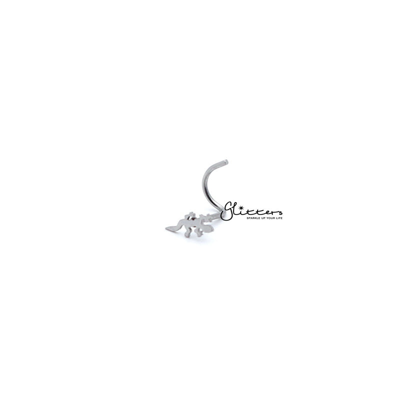 20 Gauge Surgical Steel Lizard Nose Screw-Silver | Gold-Body Piercing Jewellery, Nose Piercing Jewellery, Nose Studs-NS0024-lizard-Glitters