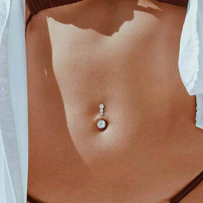 Gold Color Leaf Belly botton ring Navel Piercing 14G Dangle Belly Button  Ring Surgical Stainless Steel Fashion Accessories - AliExpress