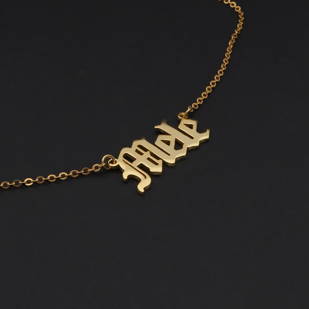 gold plated sterling silver name necklace