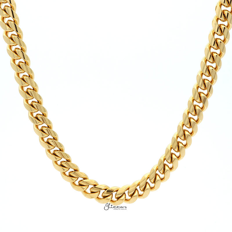 Stainless Steel Miami Cuban Curb Chain Necklace - 10mm Width