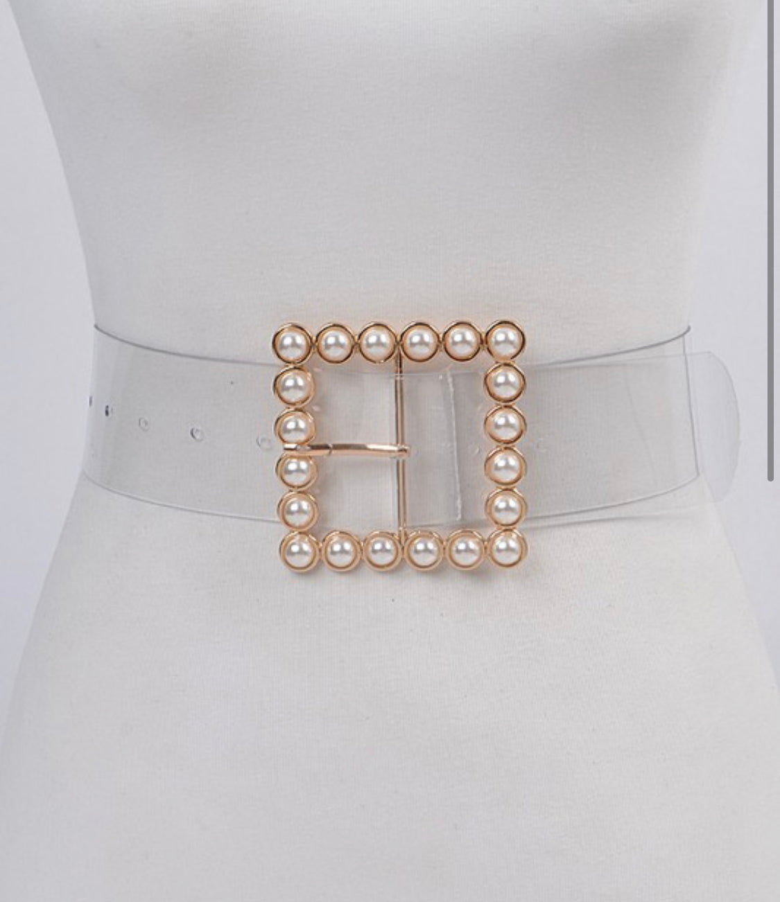 Brynn Square Buckle Pearl Belt