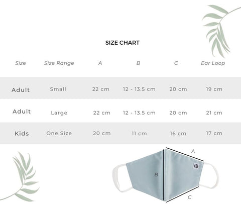 Bliss Magic Black Bamboo Face Mask Size Chart