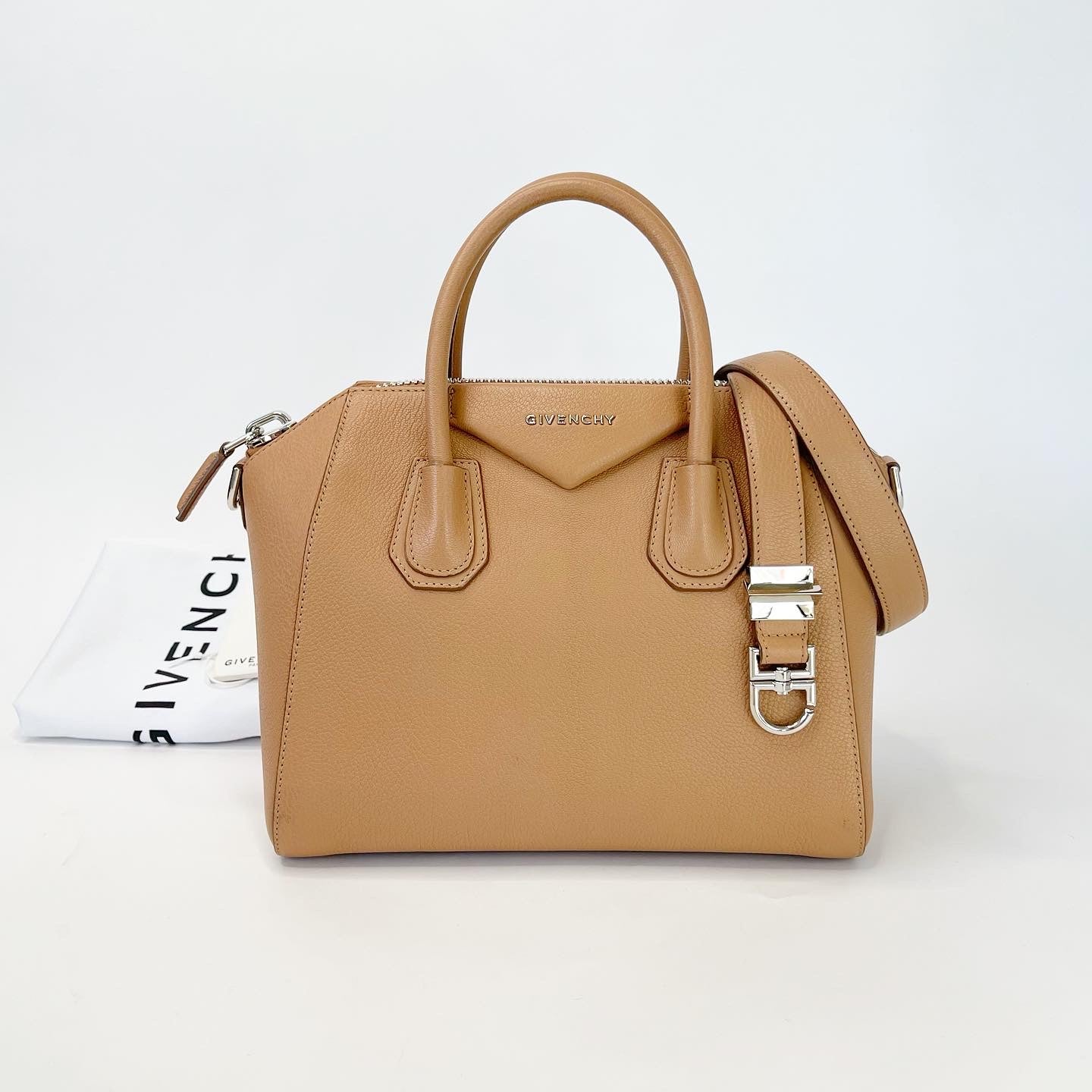 GIVENCHY SMALL ANTIGONA BAG IN TAN GRAINED LEATHER – BLuxe Boutique