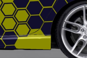 Auto Waben Aufkleber Set Schwarz Glanz Hexagon Honeycomb Folie Dekor  KX078-01 -  Österreich