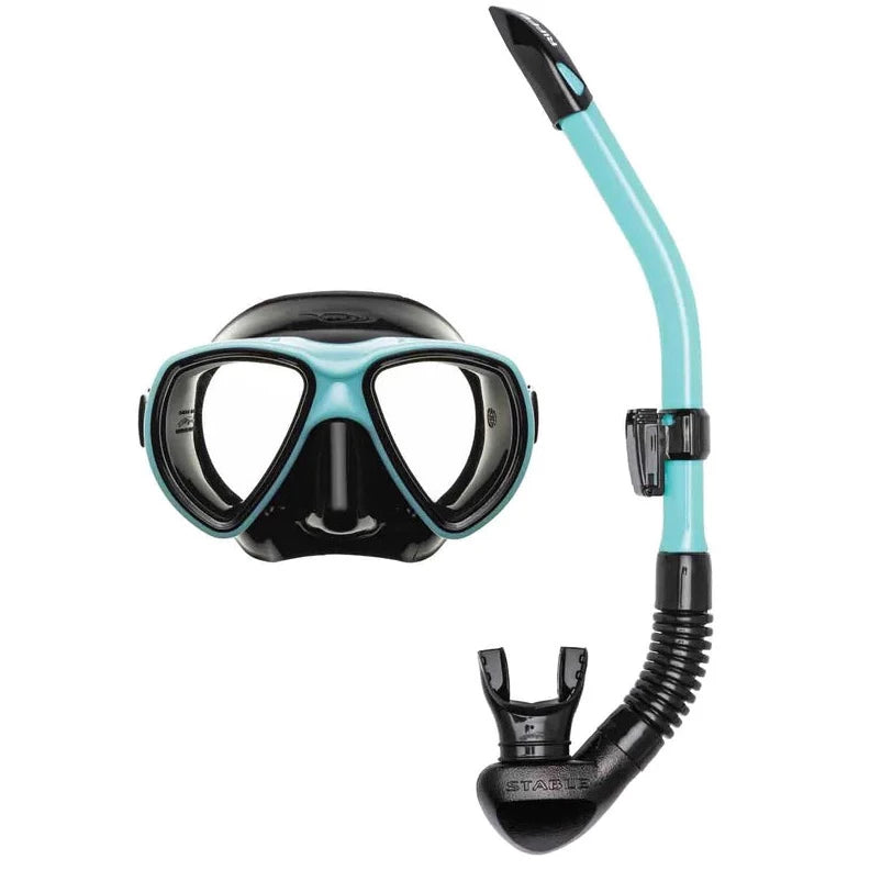Riffe Premium Mask & Snorkel Set - Frameless Black – Lost Winds Dive Shop