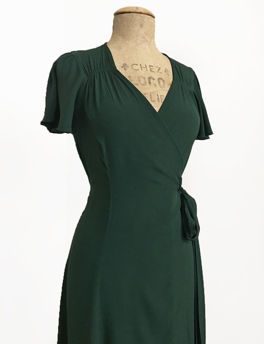 Christmas Green Vintage Inspired Biasa Sweetheart Wrap Dress Loco Lindo 9863