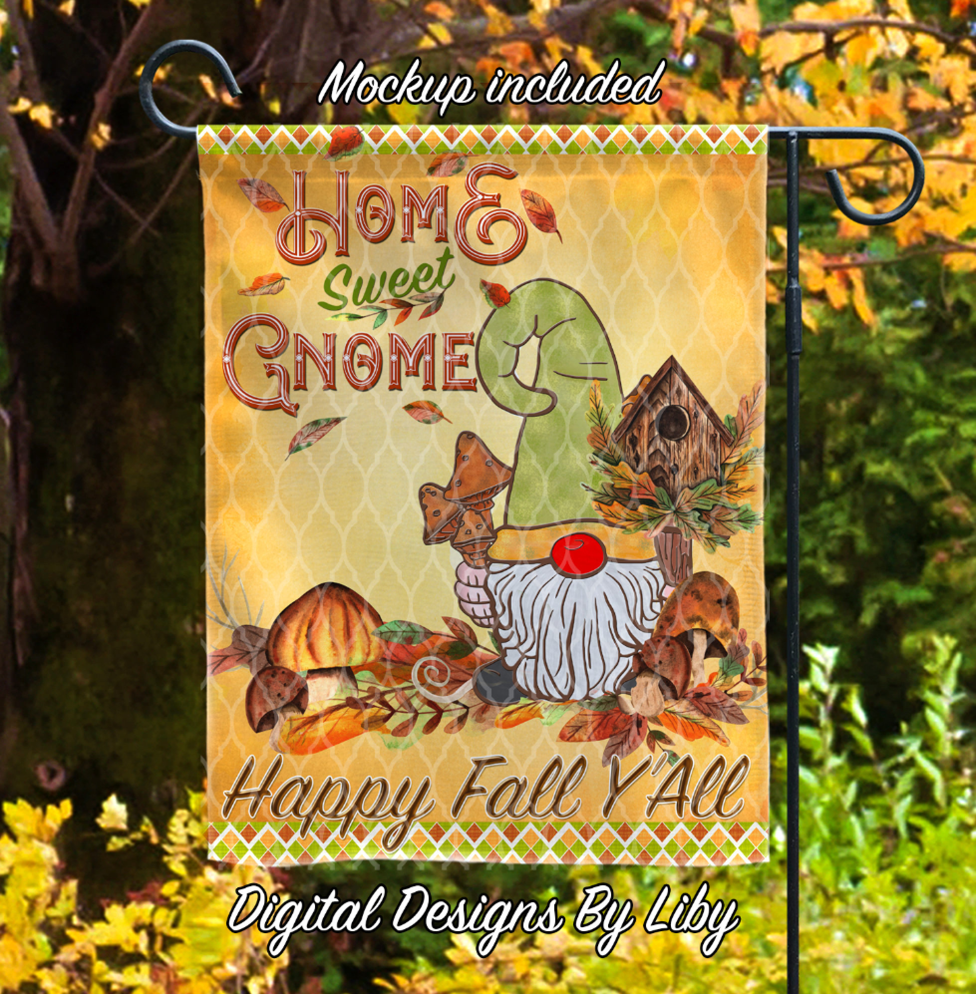 Download Home Sweet Gnome Flag Digital Designs By Liby