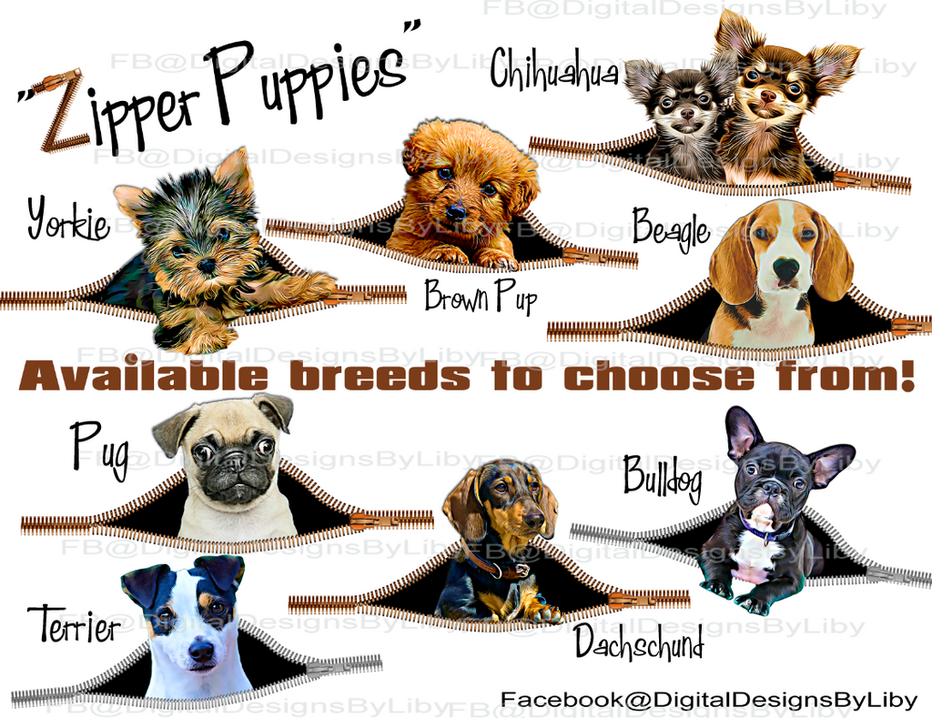 Download Zipper Puppies Mega Bundle All 5 Sets 40 Dogs Digital Designs By Liby