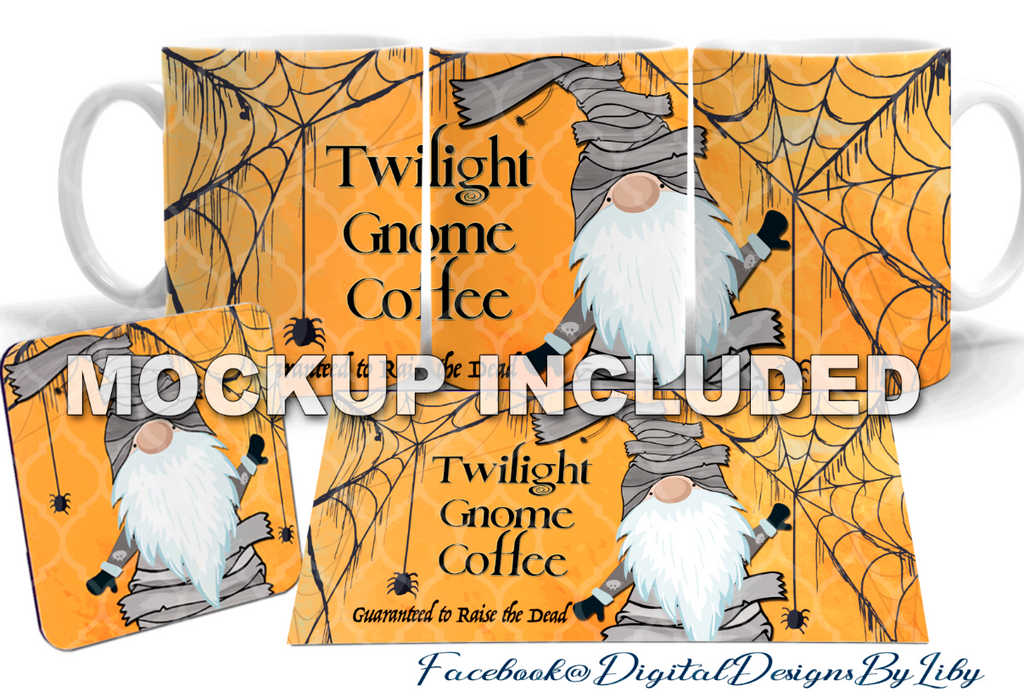 Download TWILIGHT GNOME (Mug & Coaster Design+Bonus Mockups) - Digital Designs by Liby