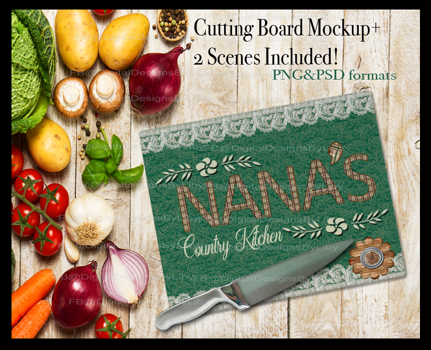 Download Cutting Board Mockups (PNG & PSD Formats) - Digital Designs by Liby