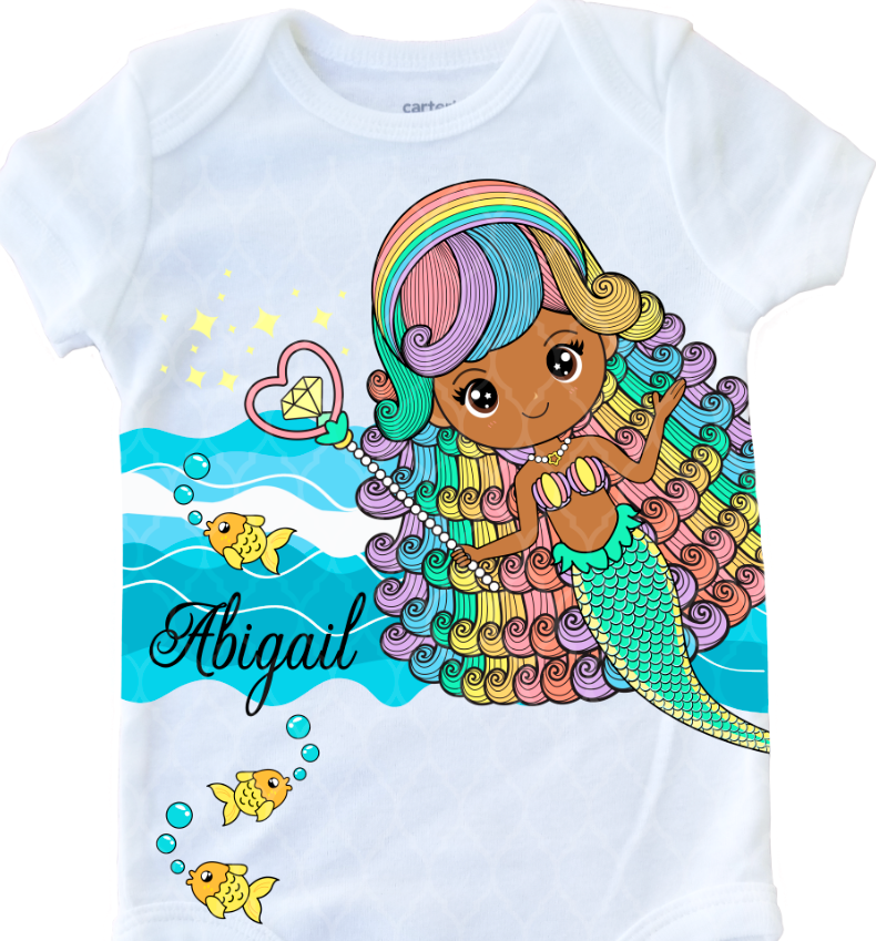 Download RAINBOW MERMAID (Onesie and Tee Design) - Digital Designs ...