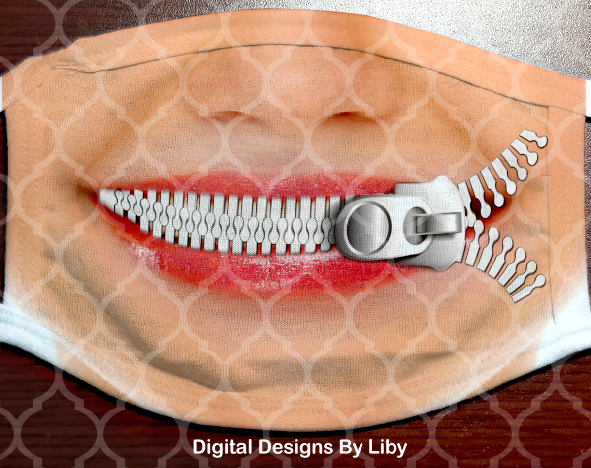 ZIPPER MOUTH (3 Designs & 3 Mockups) Digital Designs by Liby