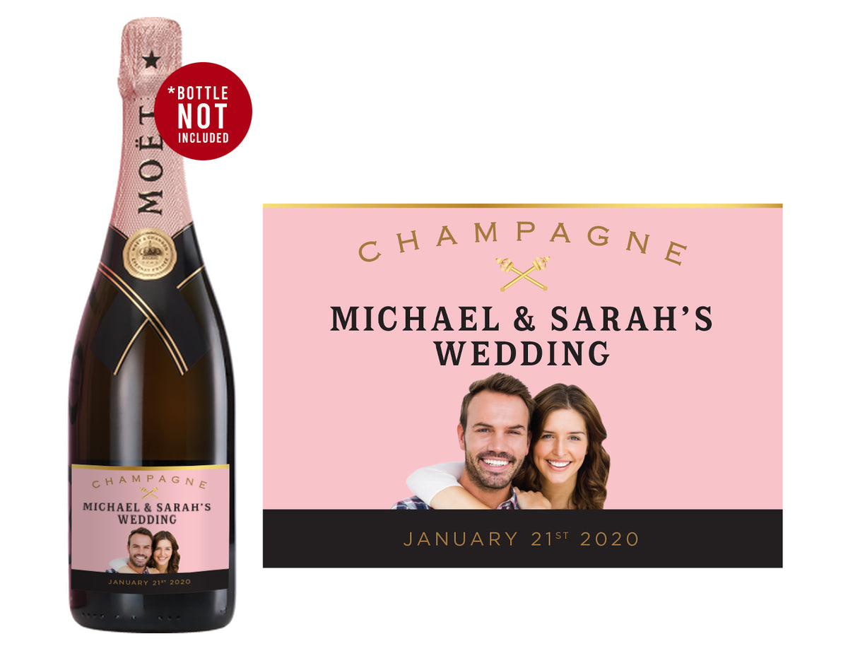 6 x Moët & Chandon Rosé Champagne 750ml Complimentary Label With Pictu ...